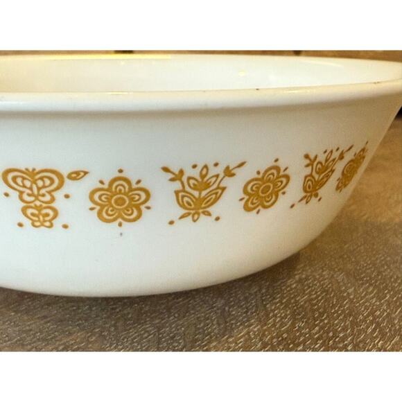 CORELLE Butterfly Gold 6 inch Bowl Vintage Retro 70's Soup Cereal Salad - Picture 3 of 6
